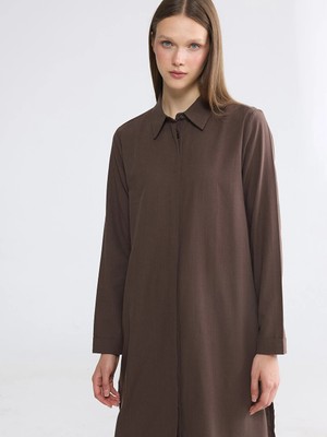 Lcw Modest Kahverengi Kadın Gömlek Tunik