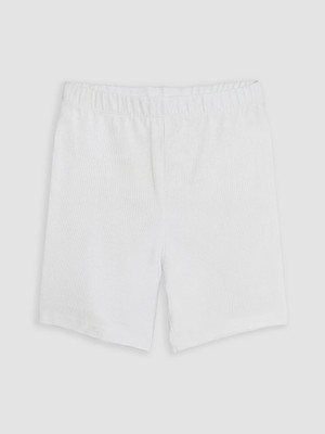 LC Waikiki Lcw Kids Beyaz Beli Lastikli Kız Çocuk Şort Tayt