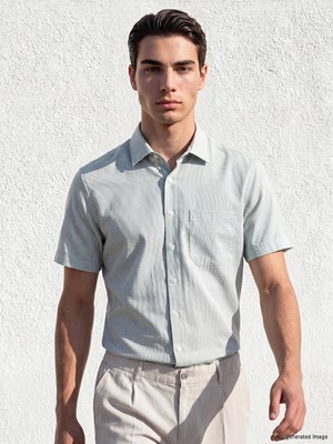 Lcw Busıness Yeşil Regular Fit Desenli Erkek Gömlek