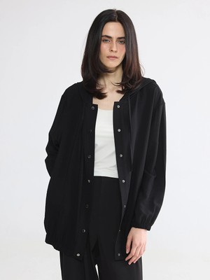 LC Waikiki Lcw Everyday Siyah Kapüşonlu Kadın Tunik