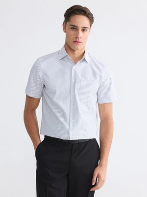 Lcw Busıness Gri Regular Fit Çizgili Erkek Gömlek