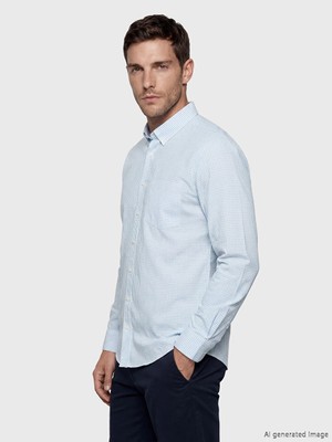 LC Waikiki Lcwaıkıkı Classic Mavi Regular Fit Kareli Desenli Erkek Gömlek
