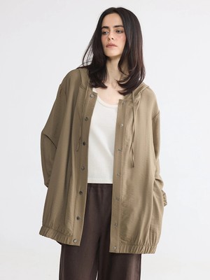 LC Waikiki Lcw Everyday Haki Kapüşonlu Kadın Tunik