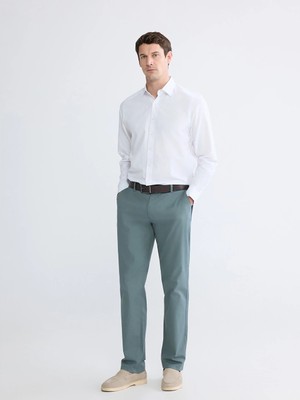LC Waikiki Lcwaıkıkı Classic Yeşil Standart Kalıp Gabardin Erkek Chino Pantolon