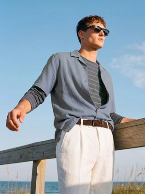 Lcw Vision Mavi Regular Fit Dokulu Erkek Gömlek