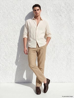 LC Waikiki Lcwaıkıkı Classic Bej Regular Fit Keten Karışımlı Erkek Chino Pantolon