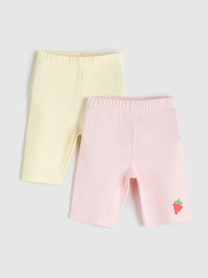 LC Waikiki Lcw Kids Sarı Çilek Baskılı Kız Çocuk Tayt 2'li