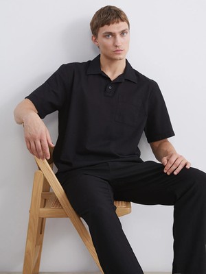 Lcw Vision Siyah Regular Fit Kısa Kollu Oxford Erkek Gömlek