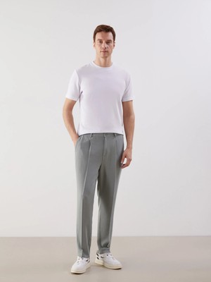LC Waikiki Lcwaıkıkı Classic Yeşil Standart Kalıp Keten Karışımlı Erkek Chino Pantolon