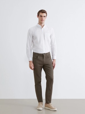 LC Waikiki Lcwaıkıkı Classic Kahverengi Slim Fit Gabardin Erkek Chino Pantolon