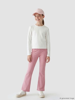LC Waikiki Lcw Kids Pembe Beli Lastikli Ispanyol Paça Kız Çocuk Tayt