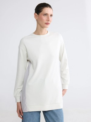 LC Waikiki Lcw Everyday Bej Oversize Soft Touch Kadın Tunik