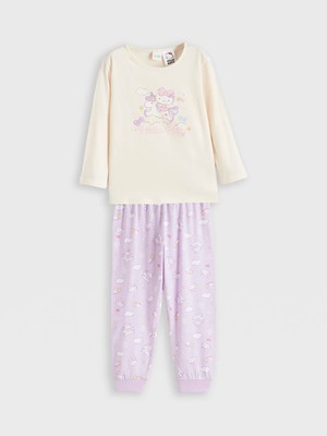 LC Waikiki Lcw Kids Ekru Hello Kitty Baskılı Kız Çocuk Pijama Takım