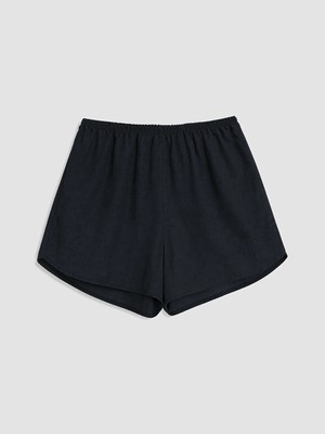 Lcw Dream Siyah Beli Lastikli Nakışlı Kadın Yüzme Şort