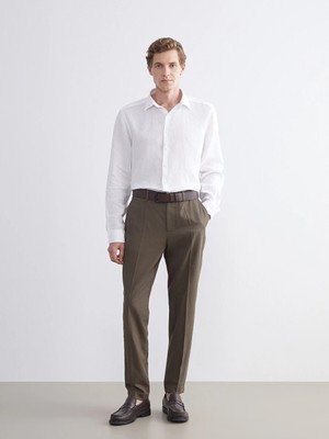 Lcw Busıness Haki Slim Fit Gabardin Erkek Pantolon