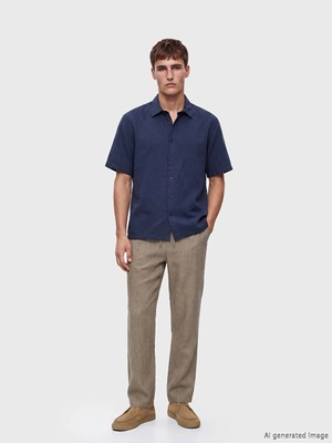 Lcw Vision Kahverengi Regular Fit %100 Keten Erkek Pantolon