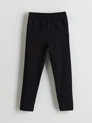 LC Waikiki Lcw Kids Siyah Beli Lastikli Basic Kız Çocuk Tayt