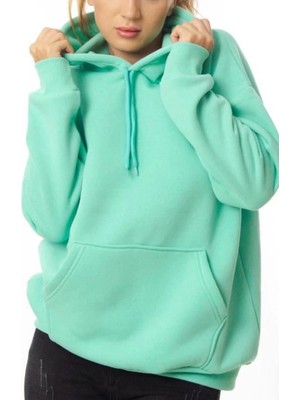 Ded Collection Kadın Kapüşonlu Rahat Kesim Kanguru Cepli Oversize Sweatshirt