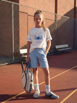 LC Waikiki Lcw Kids Mavi Stitch Baskılı Kız Çocuk Soft Touch Tayt