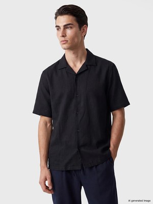Lcw Vision Siyah Regular Fit Dokulu Erkek Gömlek