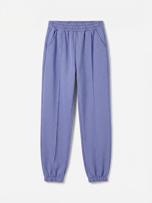 LC Waikiki Lcw Kids Lila Beli Lastikli Kız Çocuk Jogger Eşofman Altı