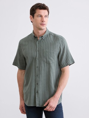 LC Waikiki Lcwaıkıkı Classic Yeşil Regular Fit Ekose Erkek Gömlek