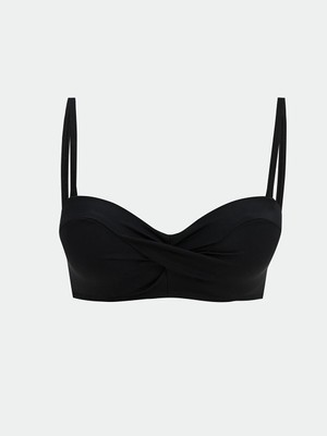 Lcw Dream Siyah Dikişli Pedli Büzgü Detaylı Kadın Bikini Üst