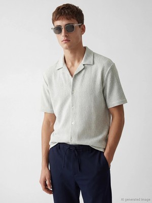 Lcw Vision Beyaz Regular Fit Erkek Basic Dokulu Gömlek