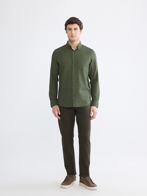 LC Waikiki Lcwaıkıkı Classic Haki Slim Fit Gabardin Erkek Chino Pantolon