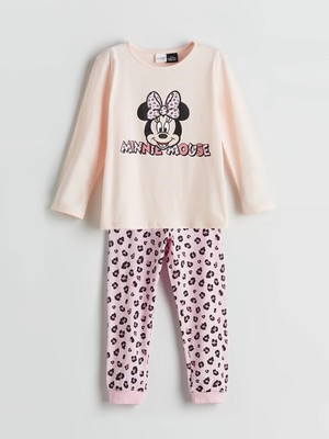 LC Waikiki Lcw Kids Pembe Minnie Mouse Baskılı Kız Çocuk Pijama Takım