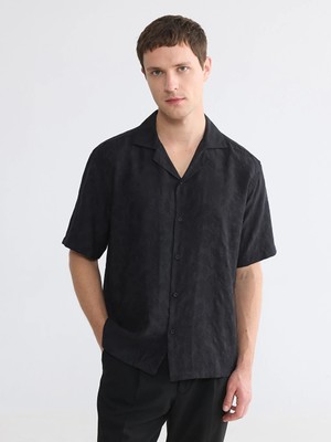 Lcw Vision Siyah Regular Fit Desenli Erkek Gömlek