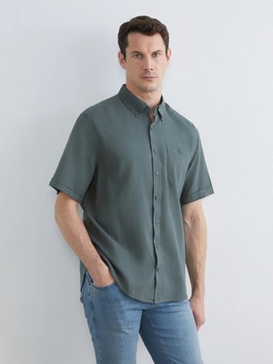 LC Waikiki Lcwaıkıkı Classic Yeşil Regular Fit Poplin Erkek Gömlek