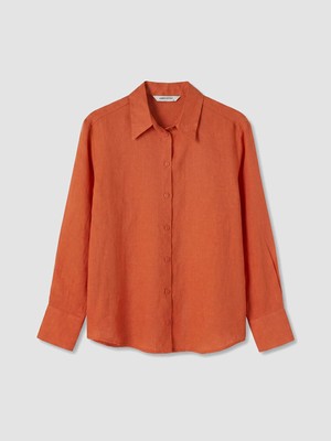 LC Waikiki Lcw Everyday Turuncu Kadın %100 Keten Gömlek