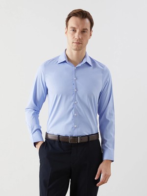 Lcw Busıness Mavi Slim Fit Armürlü Erkek Gömlek