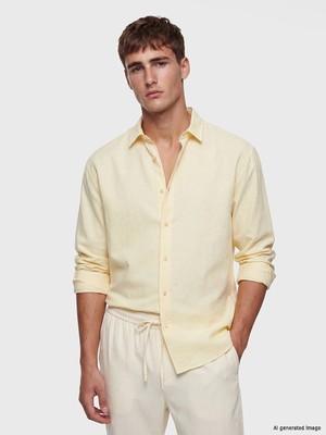 Lcw Vision Beyaz Regular Fit Erkek Basic Armürlü Gömlek