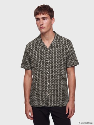 Lcw Vision Kahverengi Regular Fit Desenli Raşel Erkek Gömlek