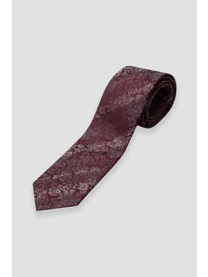 Abbate Kravat 8 cm Mikrofiber Polyester Kırmızı Erkek Desenli Kravat