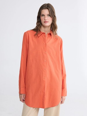 LC Waikiki Lcw Everyday Turuncu Regular Fit Kadın Gömlek Tunik