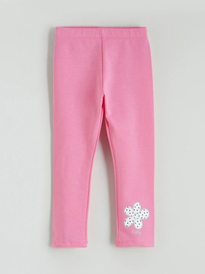 Lcw Eco Pembe Beli Lastikli Baskılı Kız Çocuk Tayt