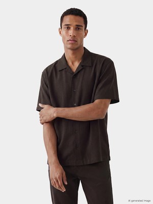 Lcw Vision Kahverengi Regular Fit Dokulu Erkek Gömlek