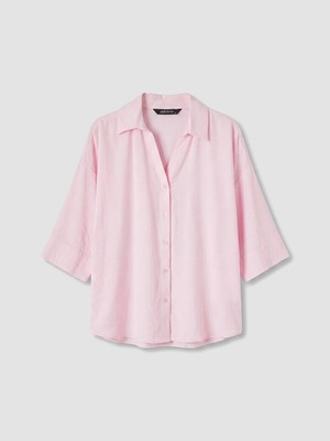 Lcw Vision Pembe Oversize Armürlü Kadın Gömlek