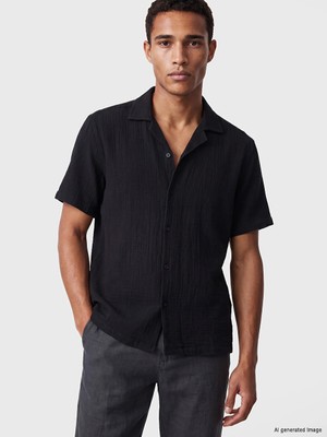 Lcw Vision Siyah Regular Fit Müslin Erkek Gömlek