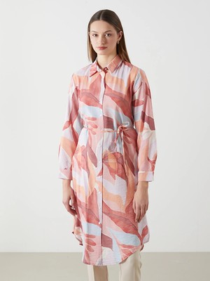 LC Waikiki Lcwaıkıkı Classic Mercan Desenli Kadın Gömlek Tunik