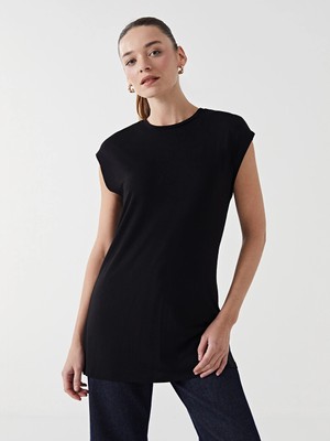 Lcw Modest Siyah Bisiklet Yaka Kadın Tunik