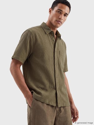Lcw Vision Kahverengi Regular Fit Erkek Dokulu Gömlek