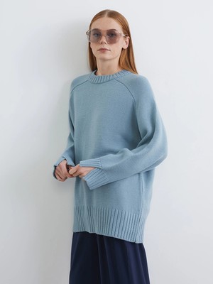Lcw Modest Yeşil Bisiklet Yaka Oversize Kadın Triko Tunik