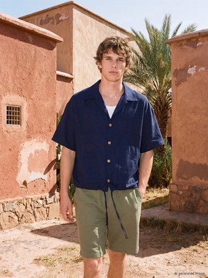 Lcw Vision Lacivert Loose Fit Erkek Gömlek