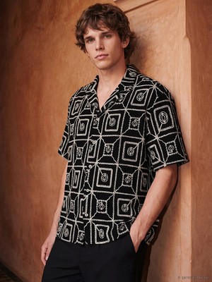 Lcw Vision Siyah Regular Fit Desenli Erkek Gömlek