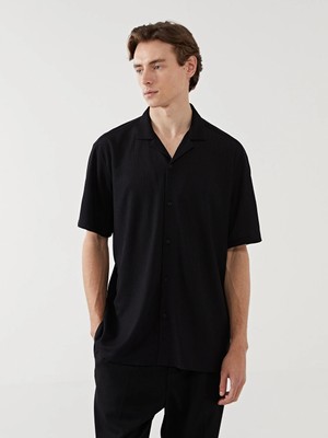Lcw Vision Siyah Regular Fit Kısa Kollu Erkek Gömlek