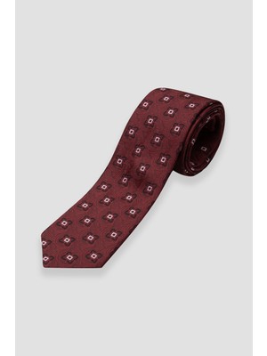 Abbate Kravat 8 cm Mikrofiber Polyester Kırmızı Erkek Desenli Kravat